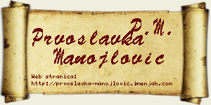 Prvoslavka Manojlović vizit kartica